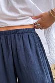 Annie Cushion Cotton Barrel Culotte Pant Navy